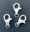 Karabiner Verschluss 925-Silber, offene Öse, 11 / 13 / 16 mm | Made in Italy