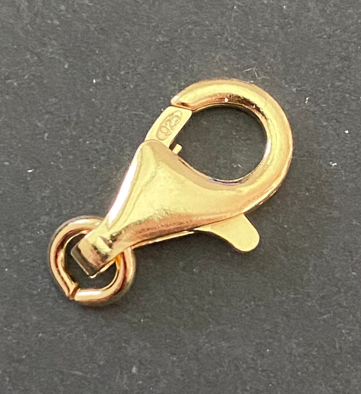 Lobster clasp, gold-plated 925 sterling silver, open jump ring, 8 / 11 / 13 / 16 mm | Made in Italy