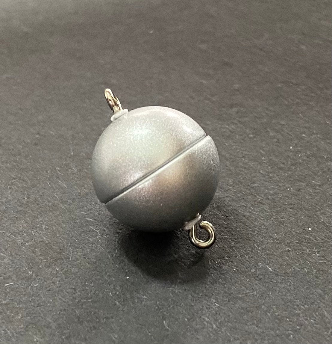Magnet Verschluss, kugelförmig, silber matt, 8 / 10 / 12 / 15 mm | Made in Germany
