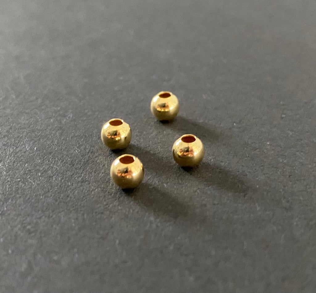 Kaschierperlen vergoldetes 925-Silber, 3,5 & 4,5 mm, Made in Italy