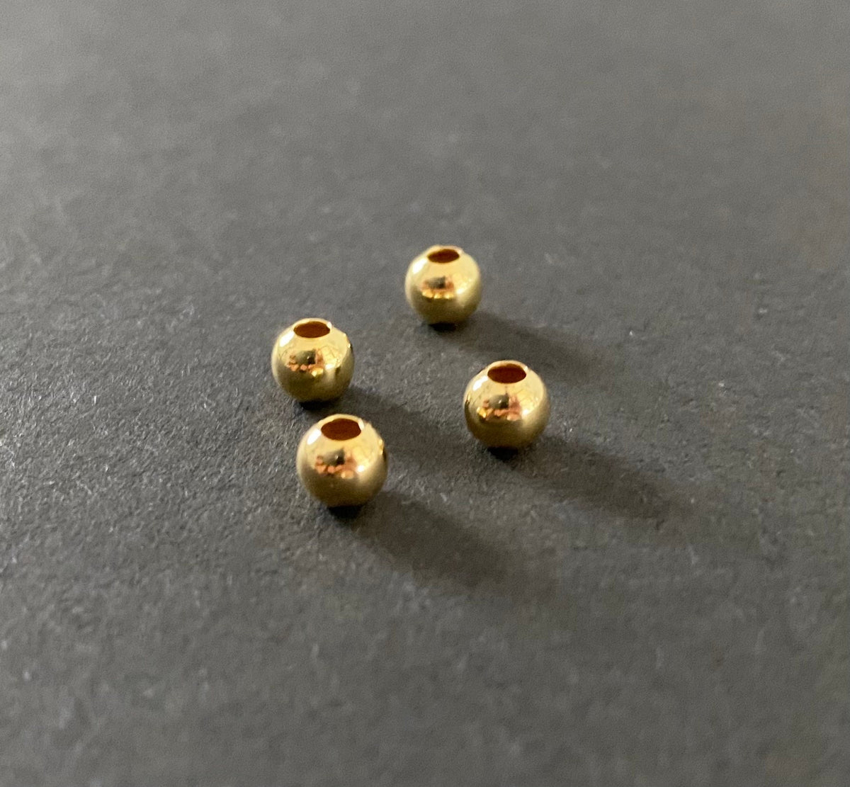 Kaschierperlen vergoldetes 925-Silber, 3,5 & 4,5 mm, Made in Italy