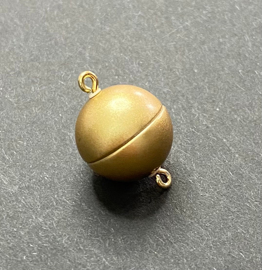 Magnet Verschluss, kugelförmig, gold matt, 8 / 10 / 12 / 15 mm | Made in Germany