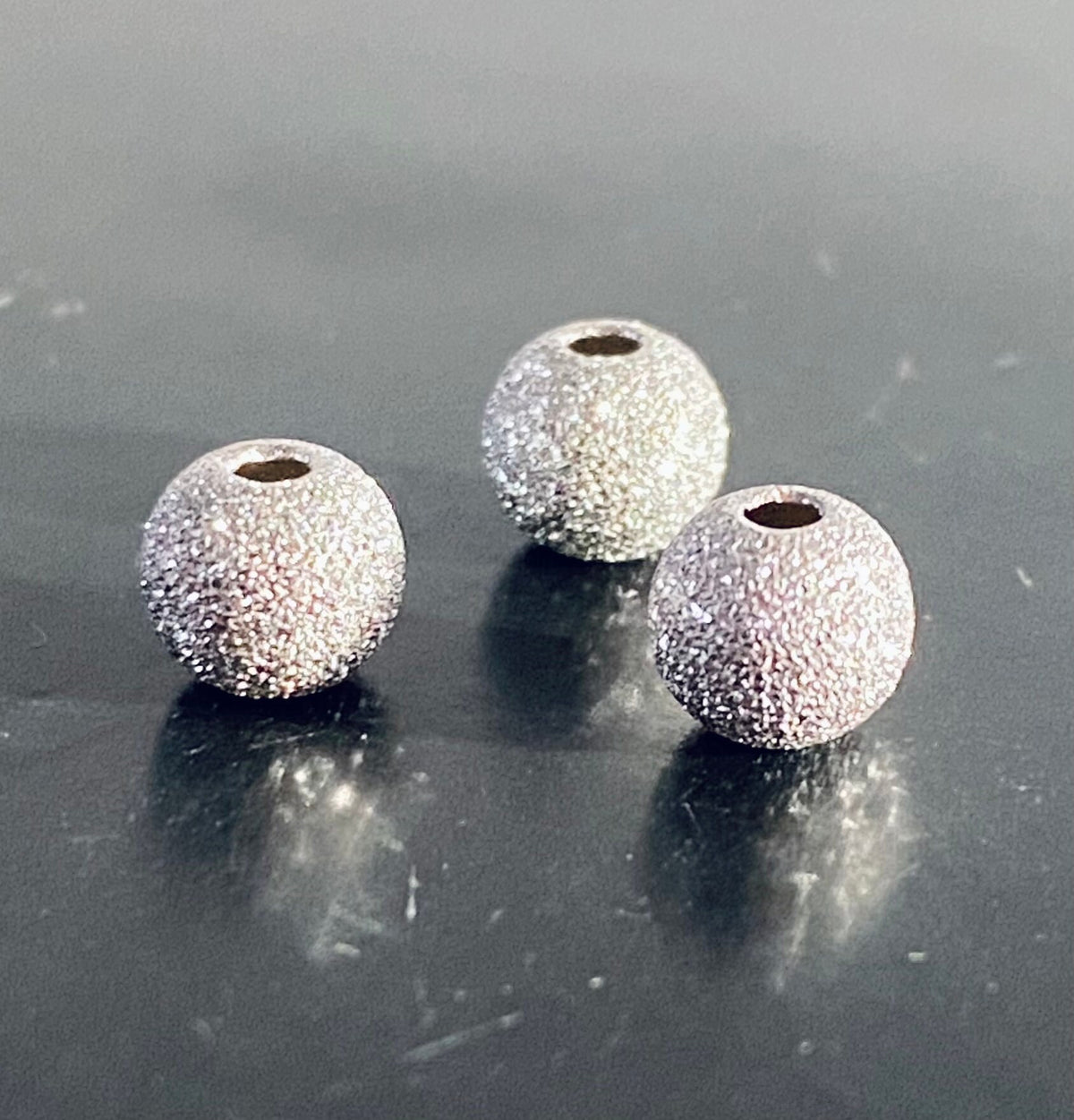 Kugel, 925-Silber, diamantiert, 3 – 8 mm