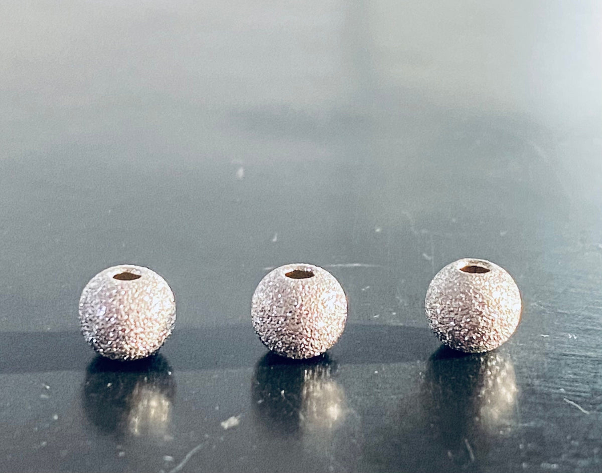 Kugel, 925-Silber, diamantiert, 3 – 8 mm