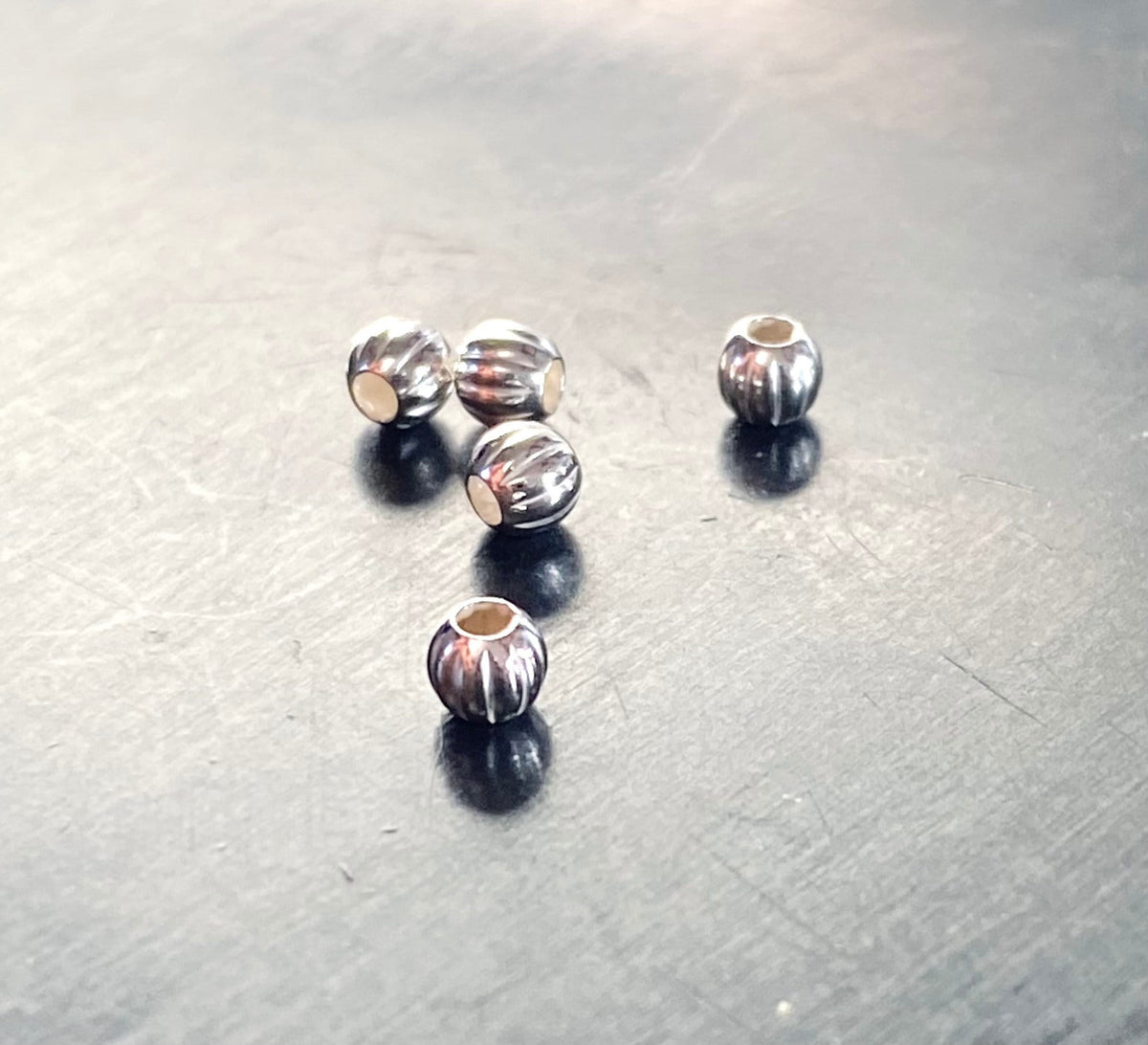 Kugel, 925-Silber, gerillt, 3 mm | D39
