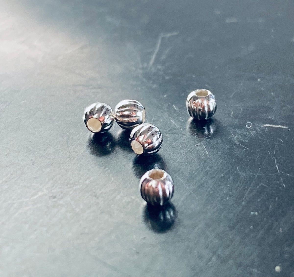 Kugel, 925-Silber, gerillt, 3 mm | D39