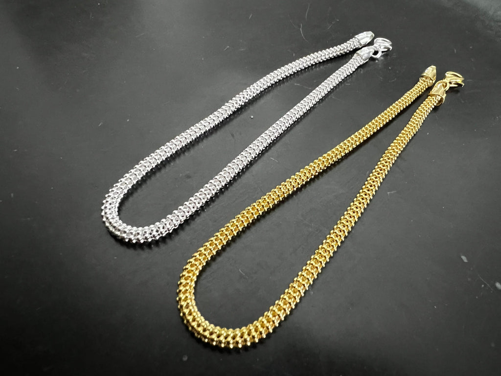 Armband 925-Silber oder vergoldet, 19 cm - T12