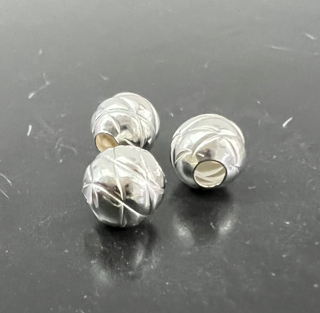Kugel, 925-Silber, strukturiert, 6 mm | D59