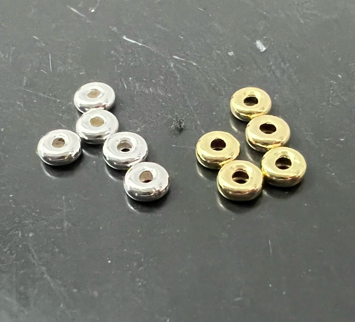 Hohlring / Rundring, 925-Silber oder vergoldet, 3,5 × 1,5 mm