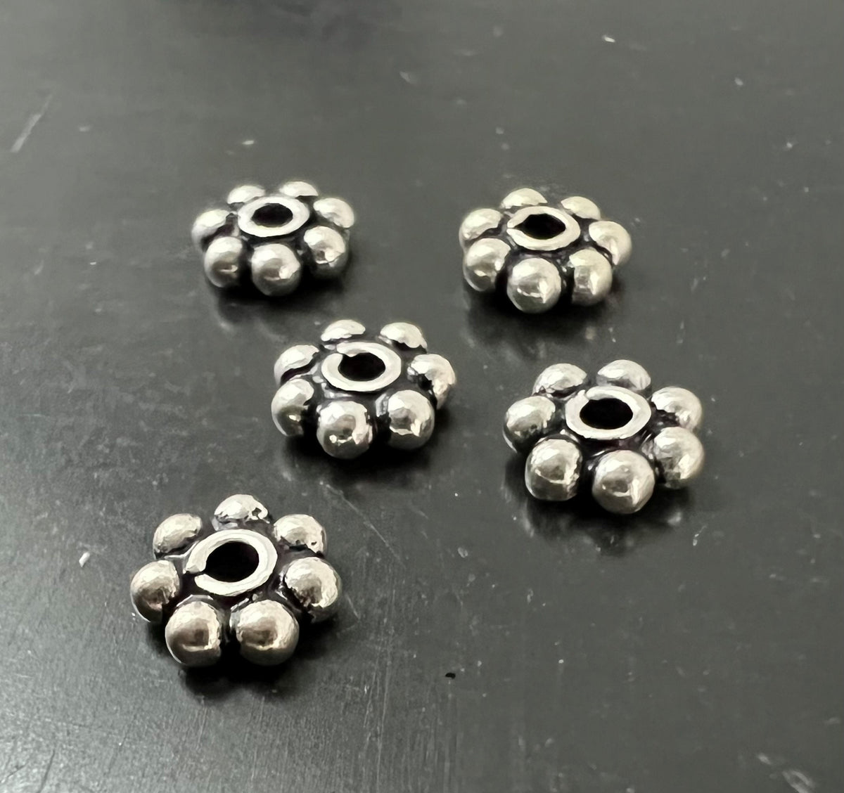 Blümchen, 925-Silber, geschwärzt, 5,5 mm | D58