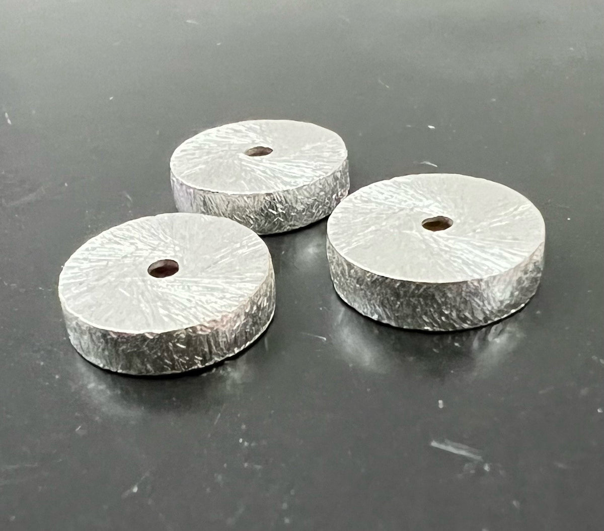Scheibe, 925-Silber, gebürstet, 8 – 12 mm