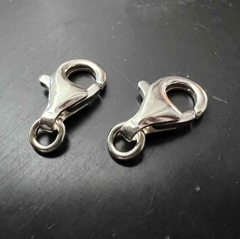 Karabiner Verschluss 925-Silber, offene Öse, 11 / 13 / 16 mm | Made in Italy