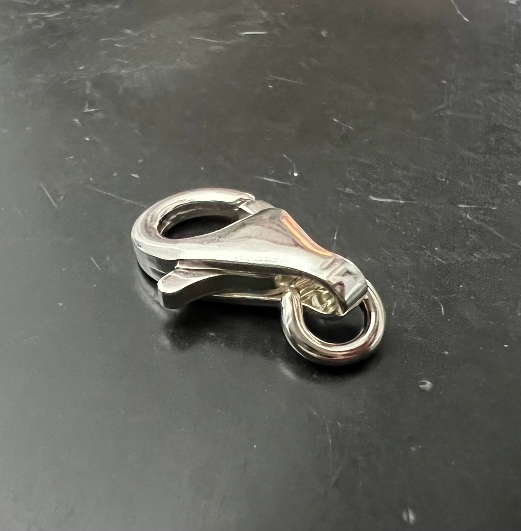 Karabiner Verschluss 925-Silber, offene Öse, 11 / 13 / 16 mm | Made in Italy