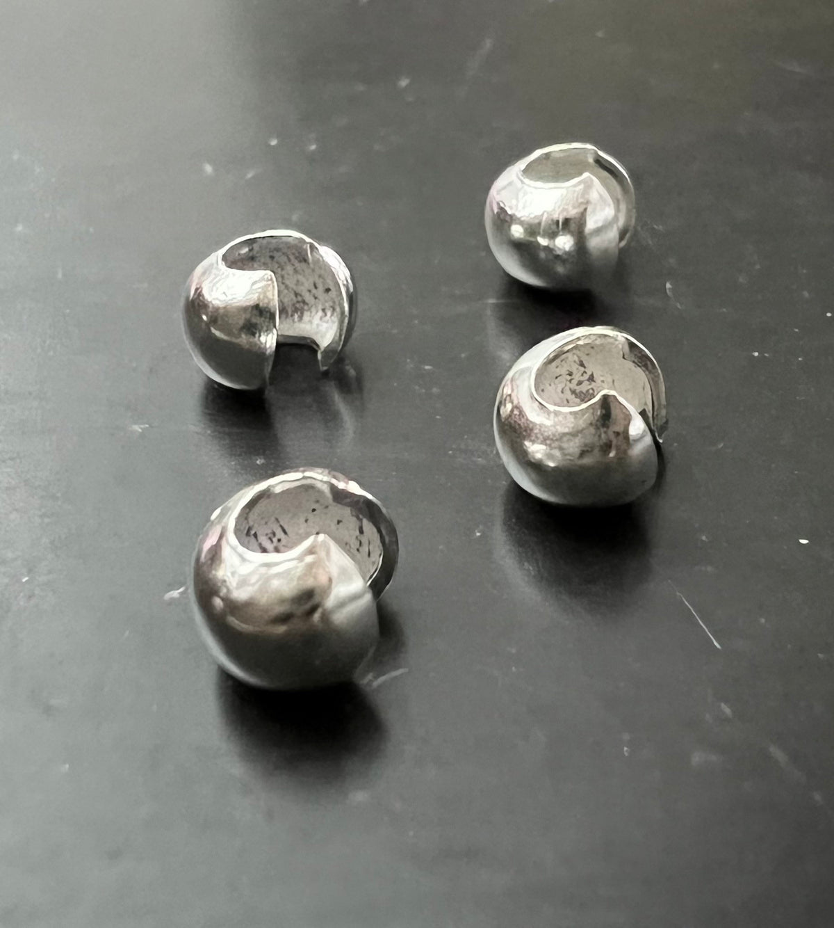 Kaschierkugeln / Klappkaschierperlen 925-Silber, 3 & 4 mm