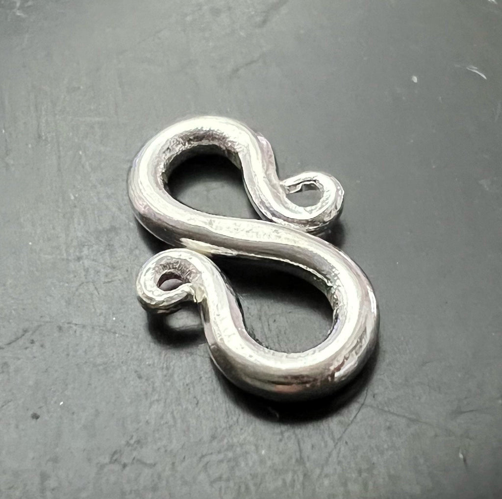 S-hook clasp 925 silver, 13 mm / 15.5 mm