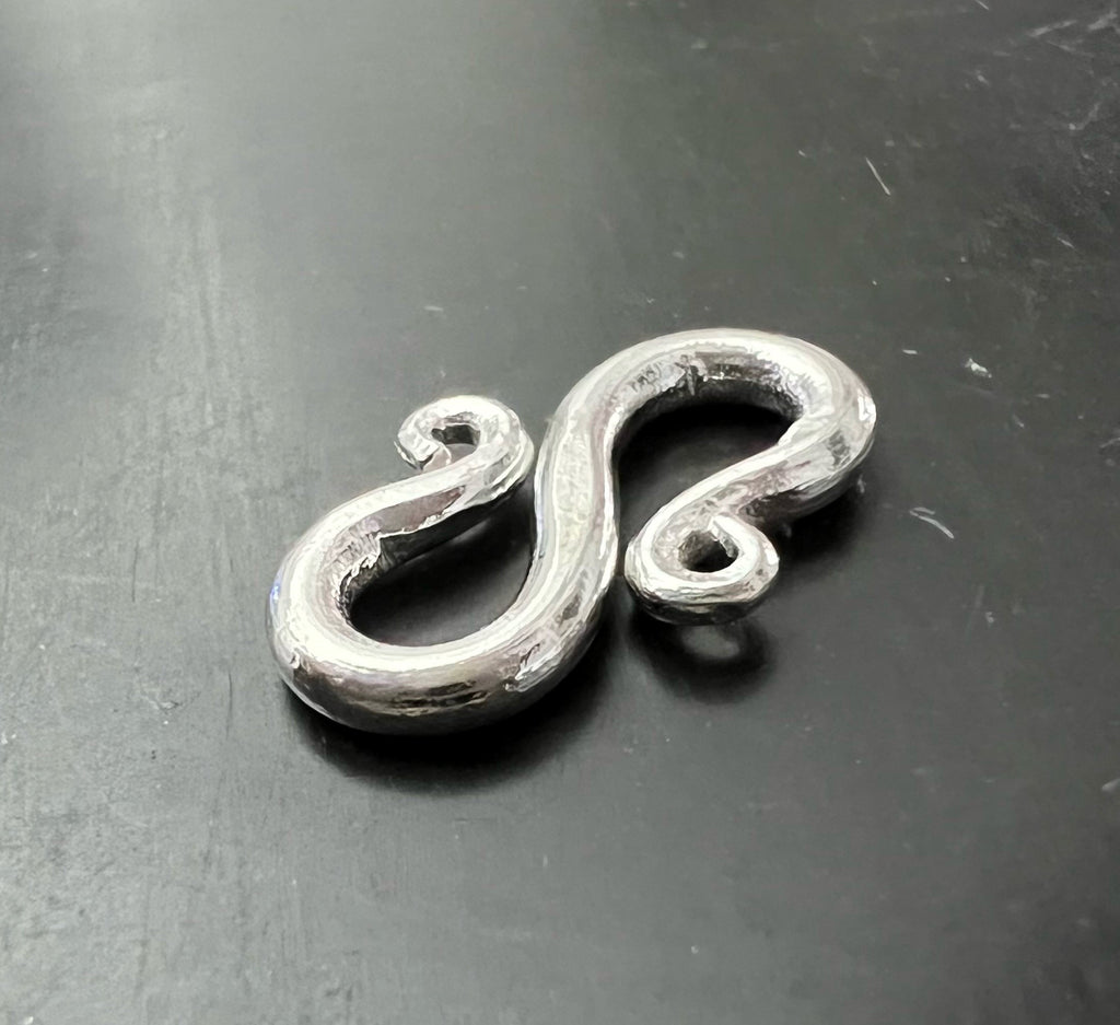 S-hook clasp 925 silver, 13 mm / 15.5 mm