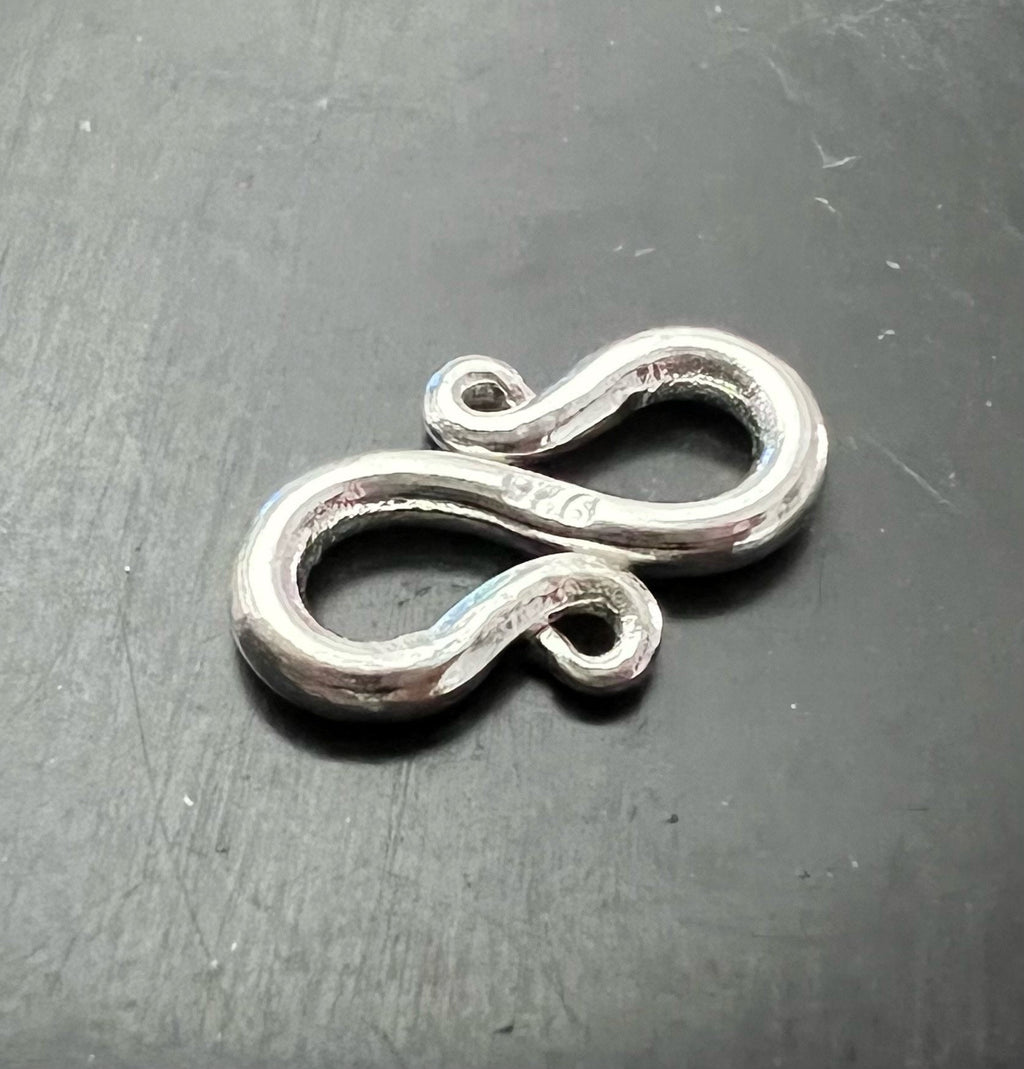 S-hook clasp 925 silver, 13 mm / 15.5 mm