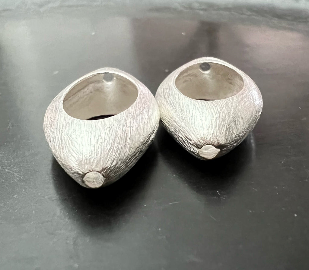 Kupfer Zwischenelement, versilbert, gebürstet, 28 × 15,5 mm | E4