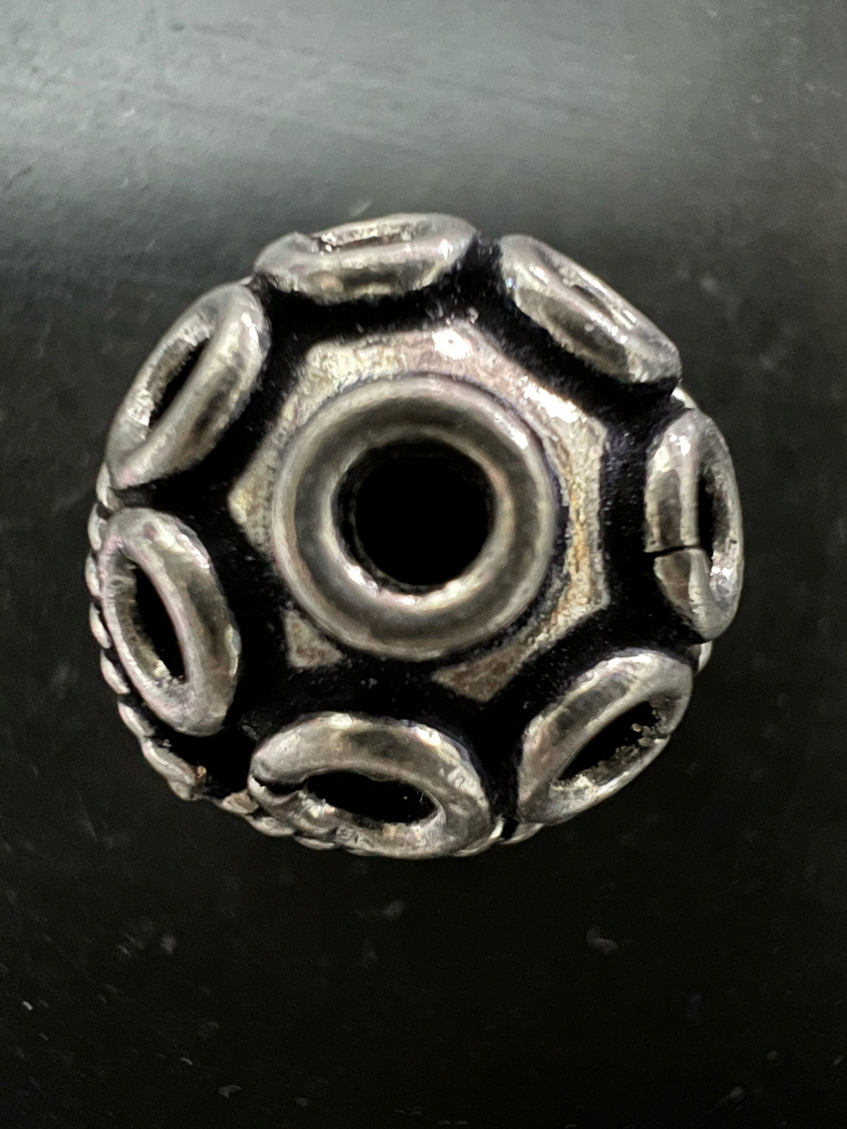 Kupfer Kugel, versilbert, geschwärzt, 13 mm | E16