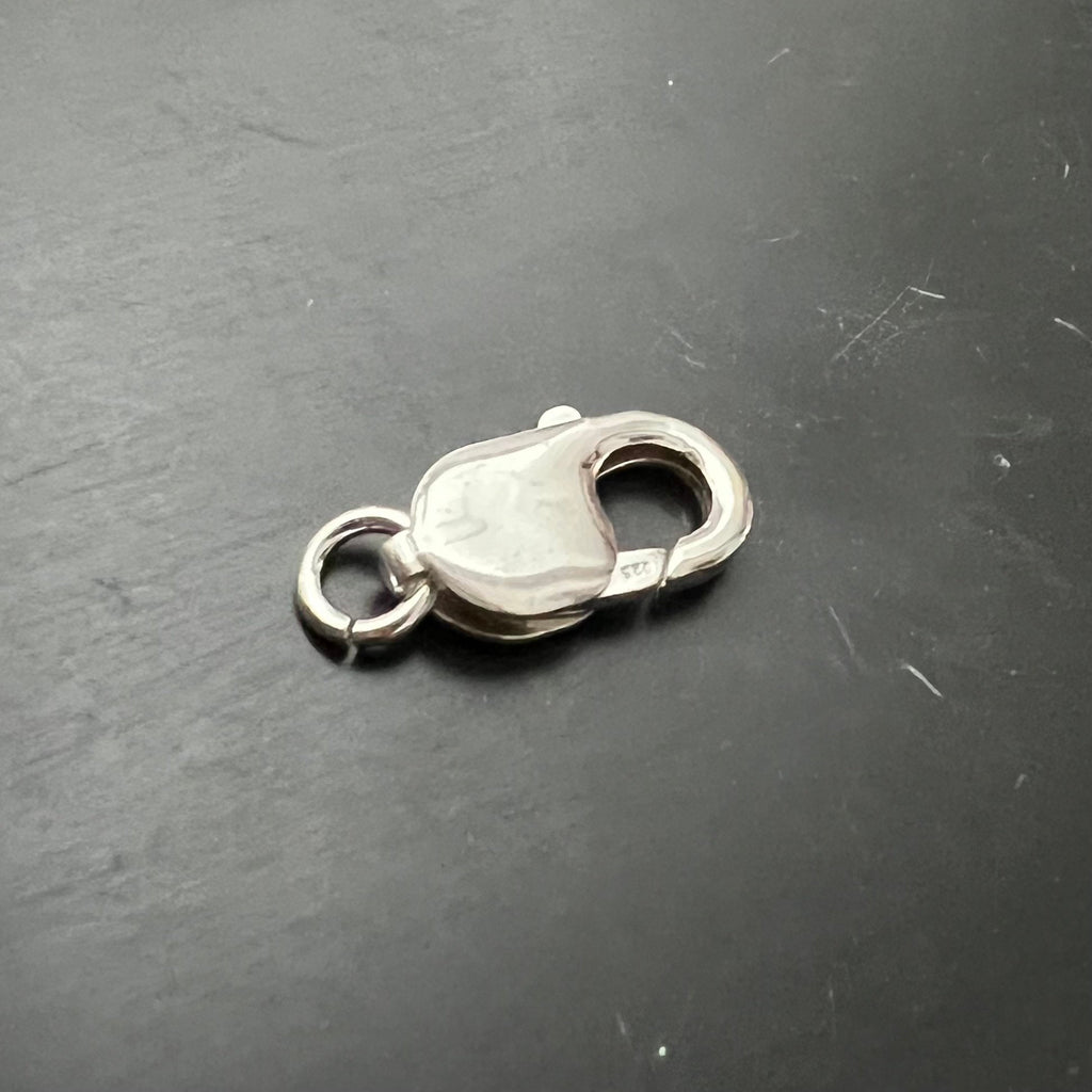 Lobster clasp 925 silver, closed eyelet, 11 / 16 / 18 mm | Made in Italy