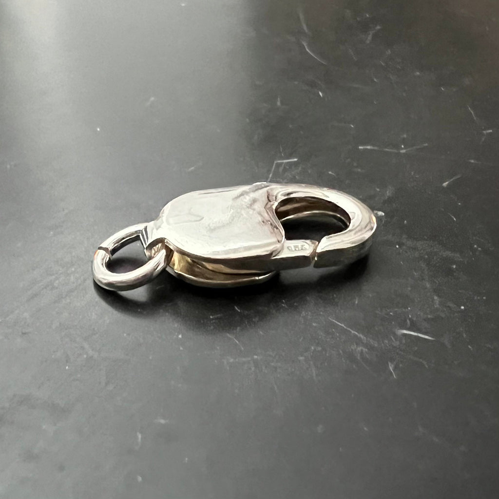 Lobster clasp 925 silver, closed eyelet, 11 / 16 / 18 mm | Made in Italy