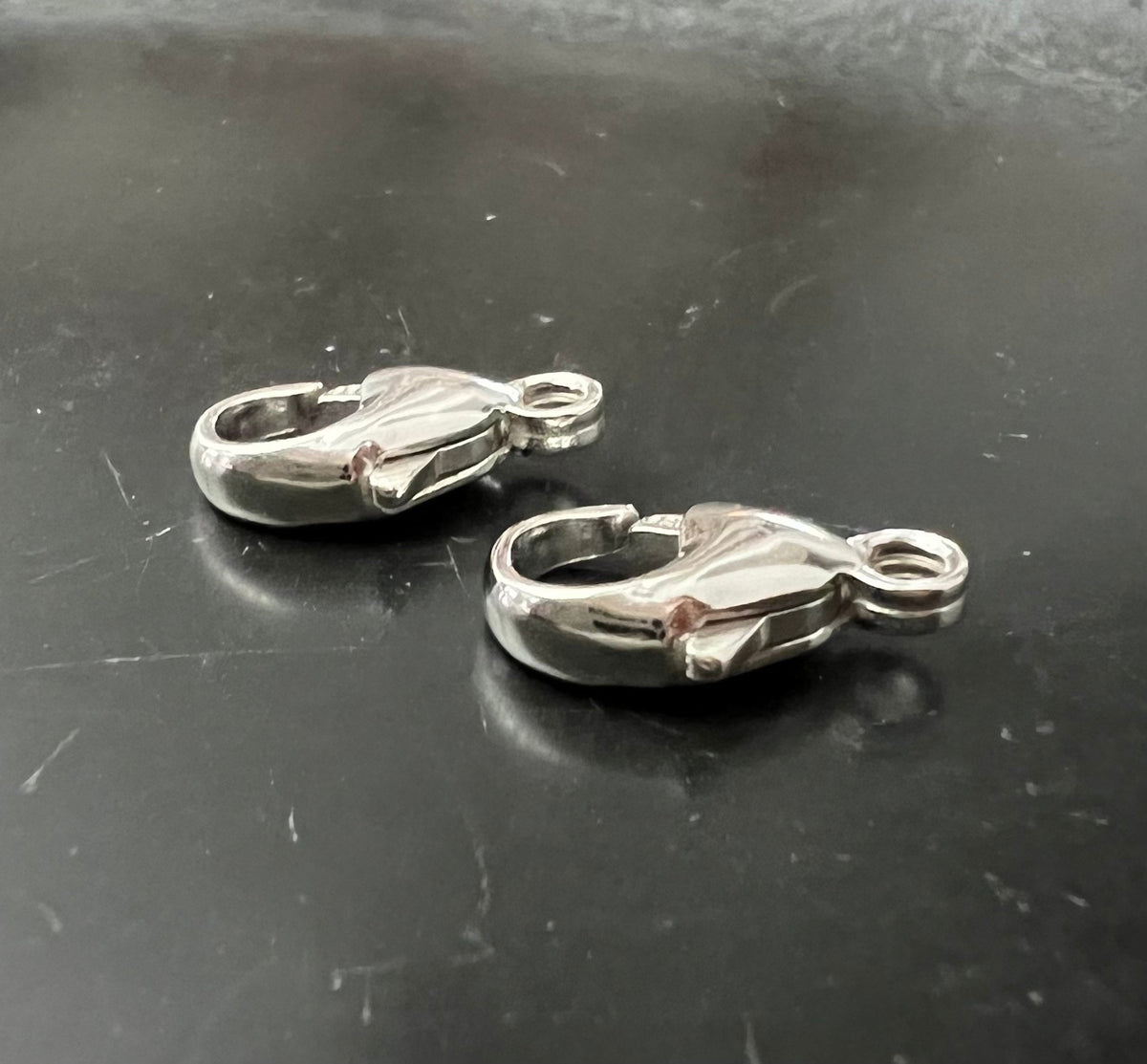 Karabiner Verschluss 925-Silber, feste Öse, 8 / 9 / 11 / 13 / 16 mm | Made in Italy