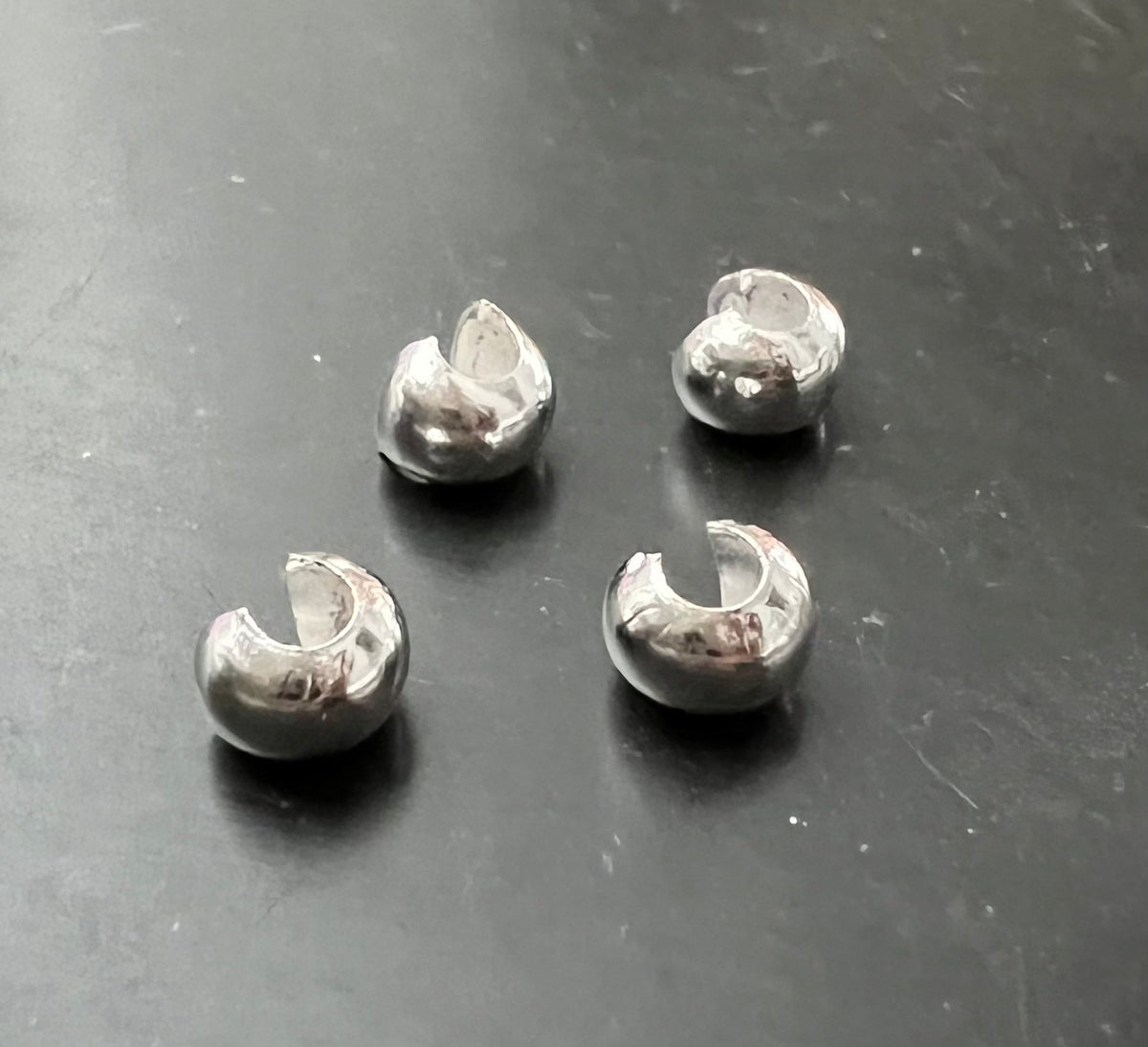 Kaschierkugeln / Klappkaschierperlen 925-Silber, 3 & 4 mm