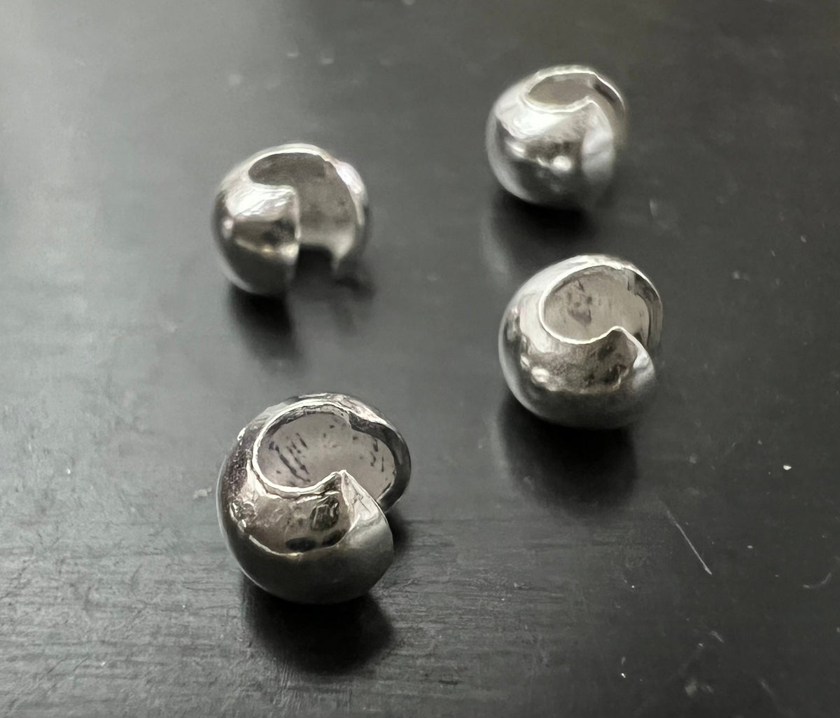 Kaschierkugeln / Klappkaschierperlen 925-Silber, 3 & 4 mm