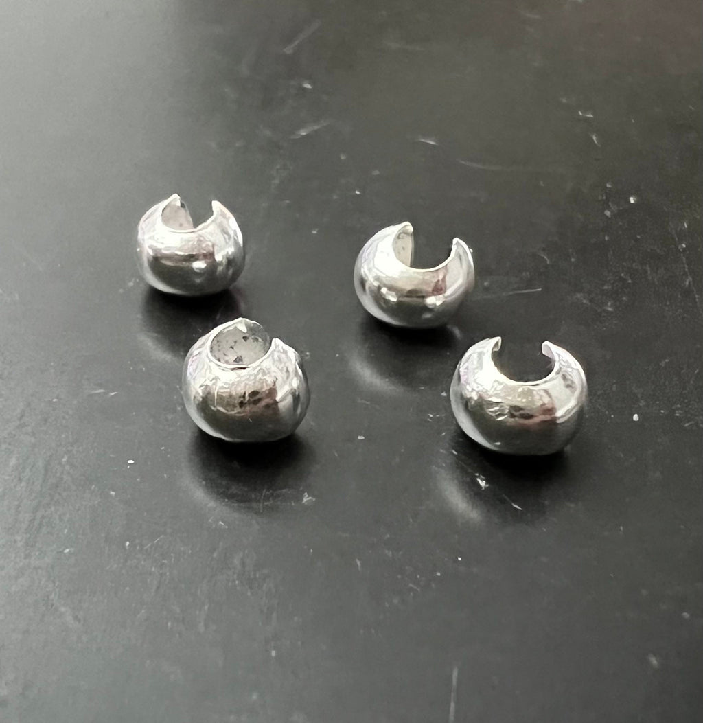 Kaschierkugeln / Klappkaschierperlen 925-Silber, 3 & 4 mm