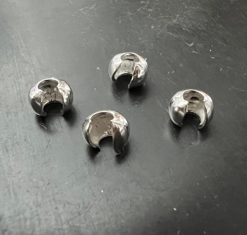 Kaschierkugeln / Klappkaschierperlen 925-Silber, 3 & 4 mm