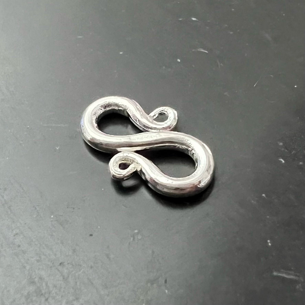 S-hook clasp 925 silver, 13 mm / 15.5 mm