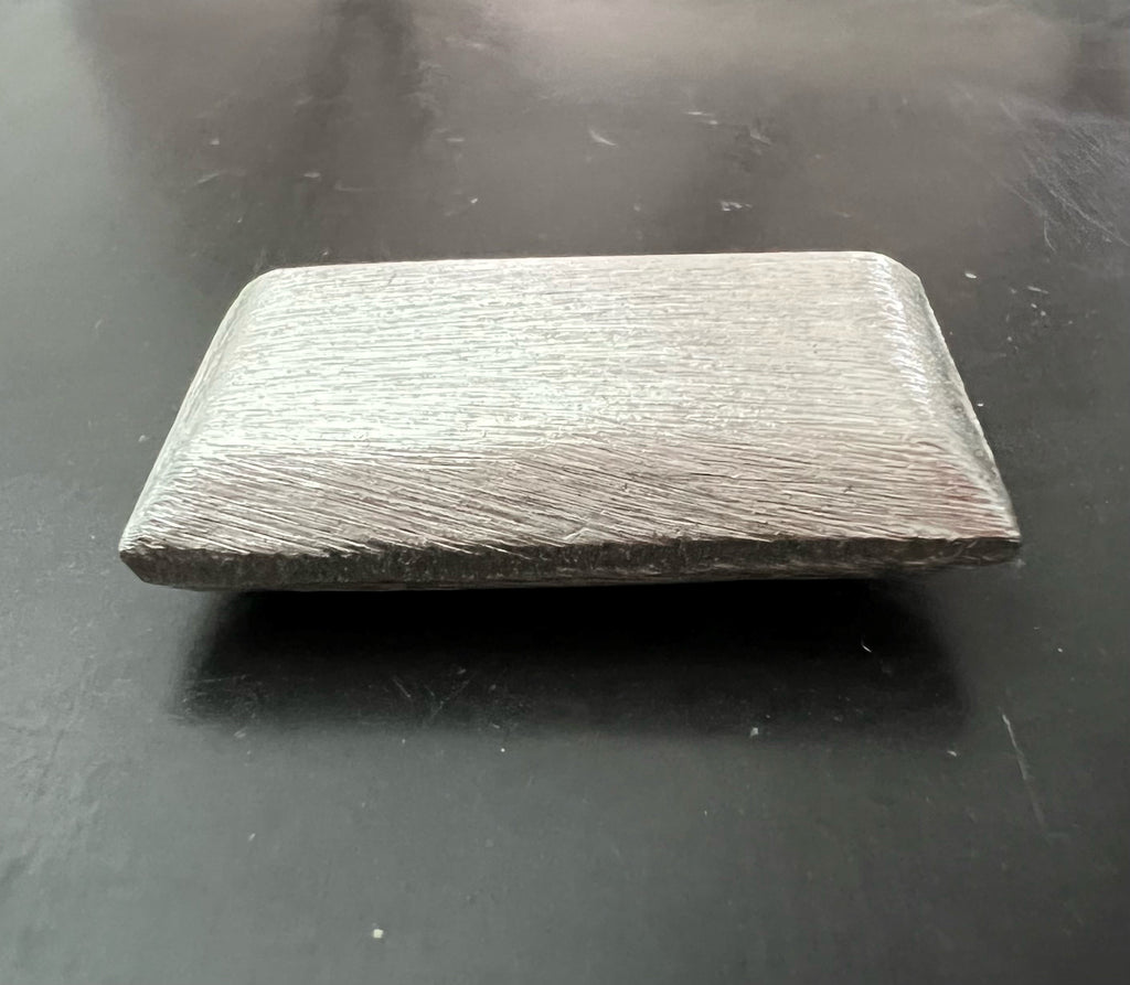 Kupfer Rechteck Perle, versilbert, gebürstet, 32 × 18 mm | E3