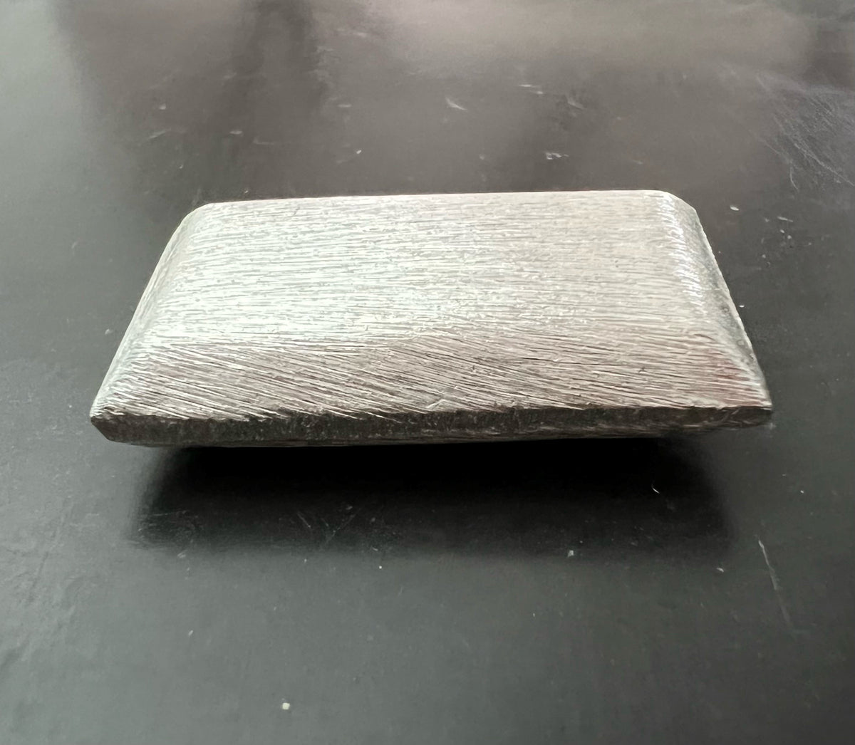 Kupfer Rechteck Perle, versilbert, gebürstet, 32 × 18 mm | E3