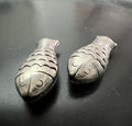Kupfer Fisch Perle, versilbert, geschwärzt, 21 × 9,5 mm | E13