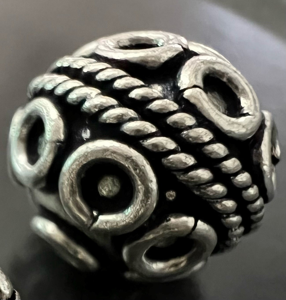 Kupfer Kugel, versilbert, geschwärzt, 13 mm | E16