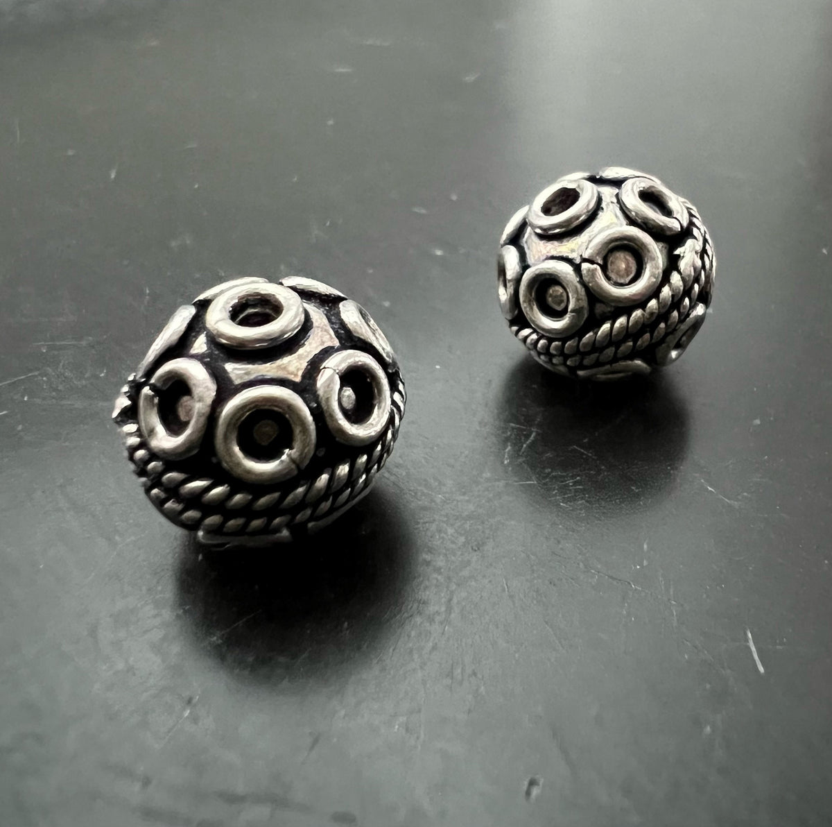 Kupfer Kugel, versilbert, geschwärzt, 13 mm | E16