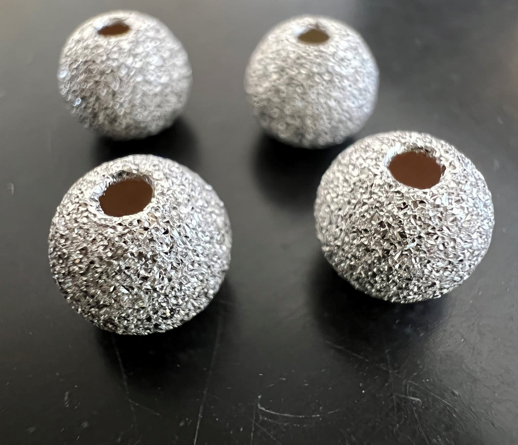 Kugel, 925-Silber, diamantiert, 3 – 8 mm