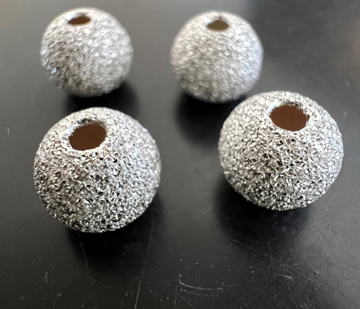 Kugel, 925-Silber, diamantiert, 3 – 8 mm