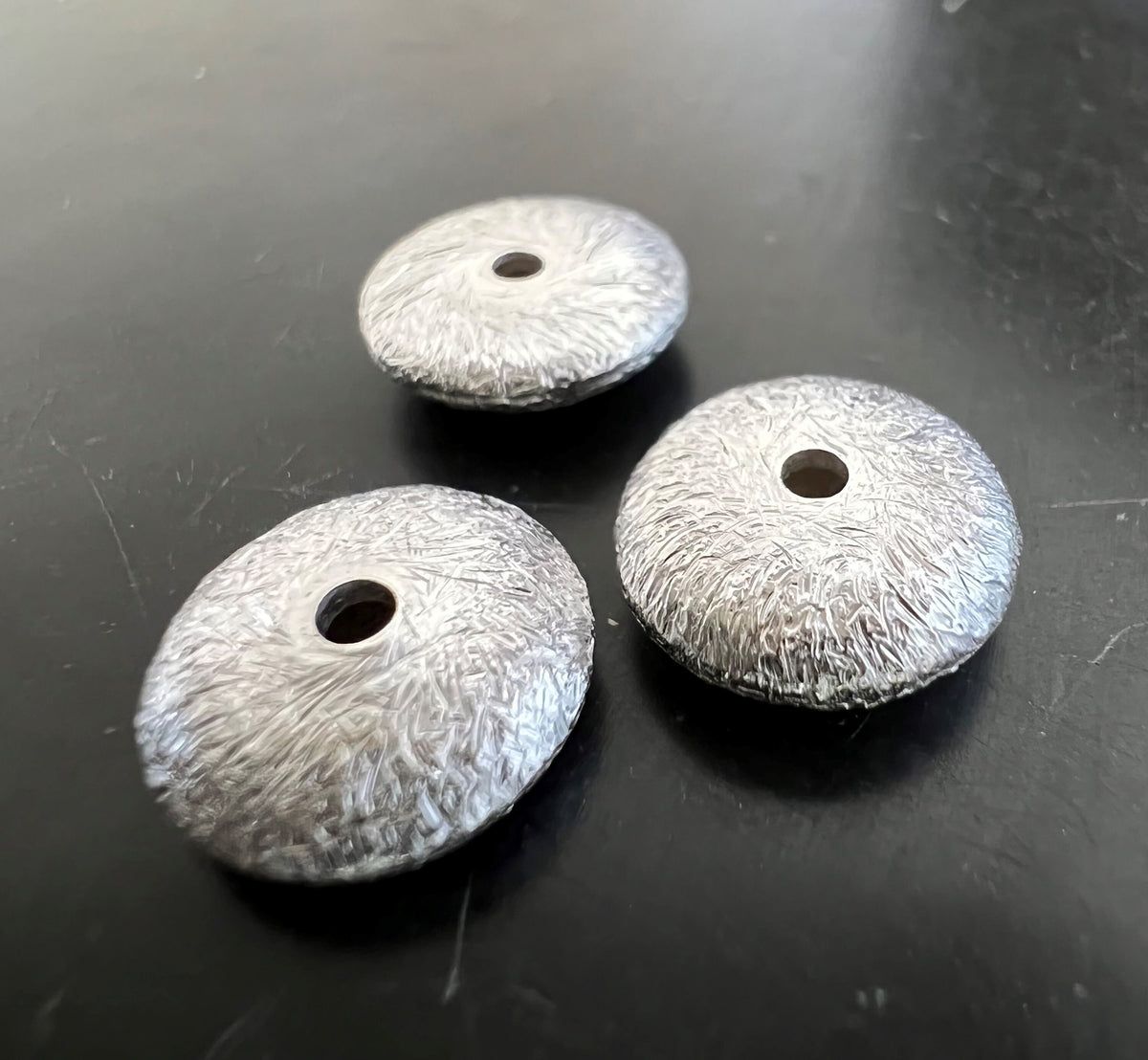 Lens, 925 silver, brushed, 8 × 4 mm & 10 × 4 mm