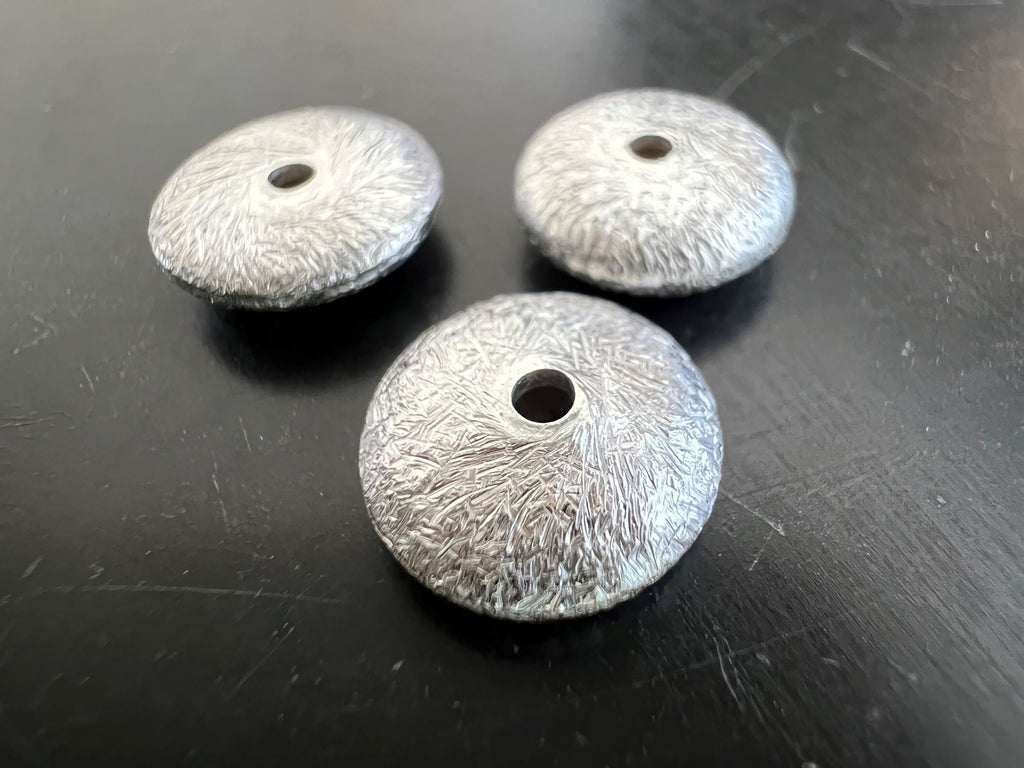 Lens, 925 silver, brushed, 8 × 4 mm & 10 × 4 mm