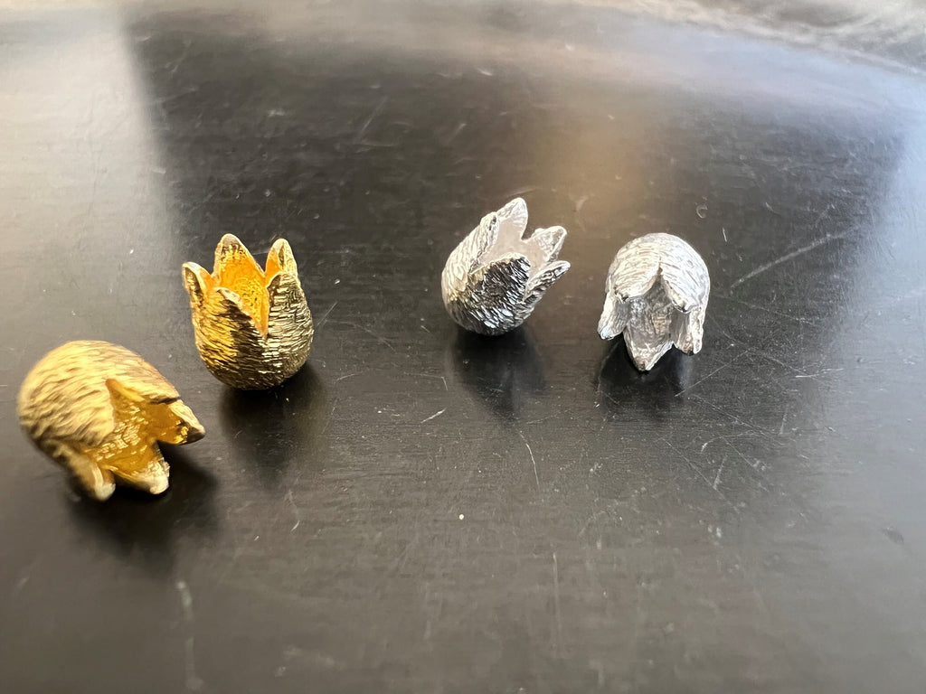 Flower / Tulip, 925 silver or gold-plated, 6 – 7 mm