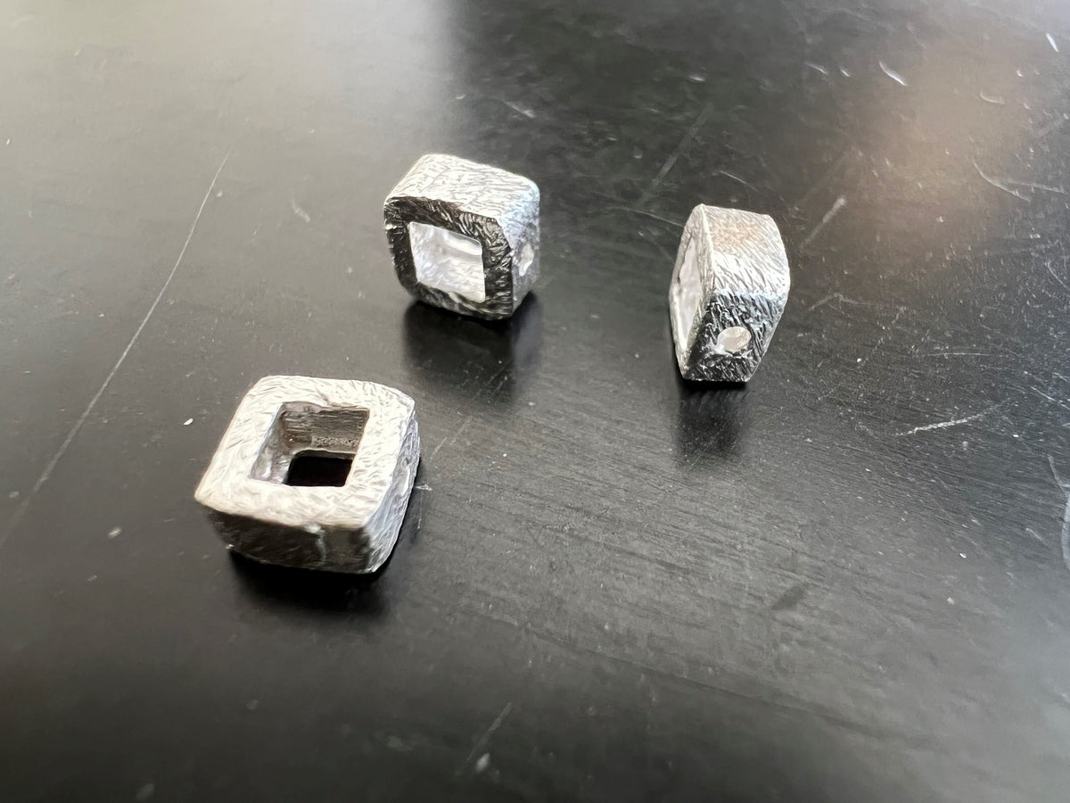 Quadrat, 925-Silber, gebürstet, 5,5 × 2,9 mm | B44