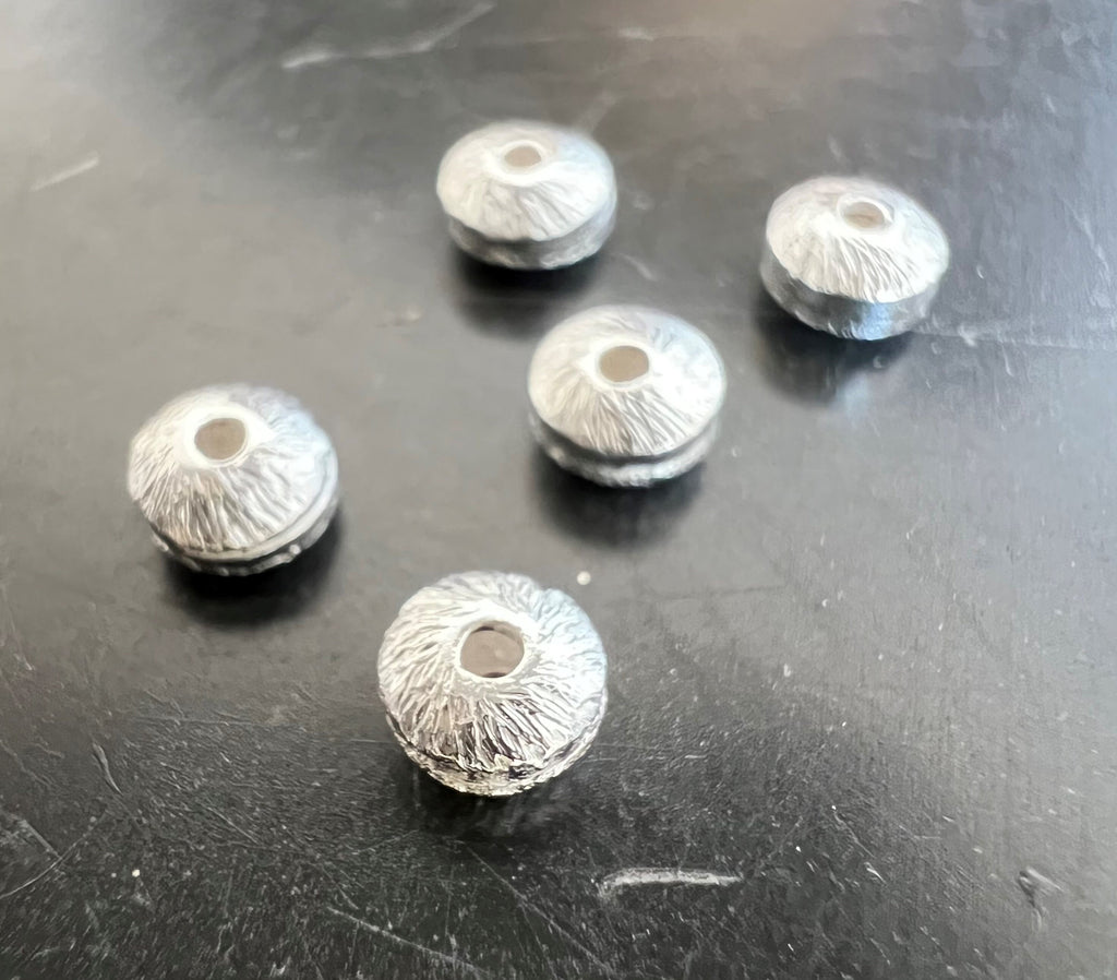 Linsen, 925-Silber, gebürstet, 4 × 2,5 mm | B48