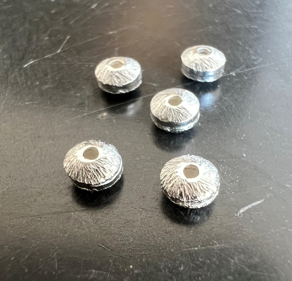 Linsen, 925-Silber, gebürstet, 4 × 2,5 mm | B48