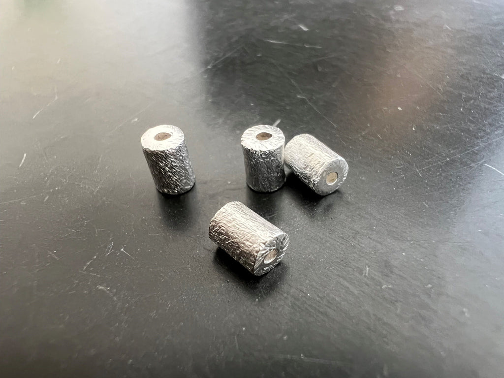 Cylinder / roller, 925 silver, brushed, 4.5 × 3.5 mm | B49