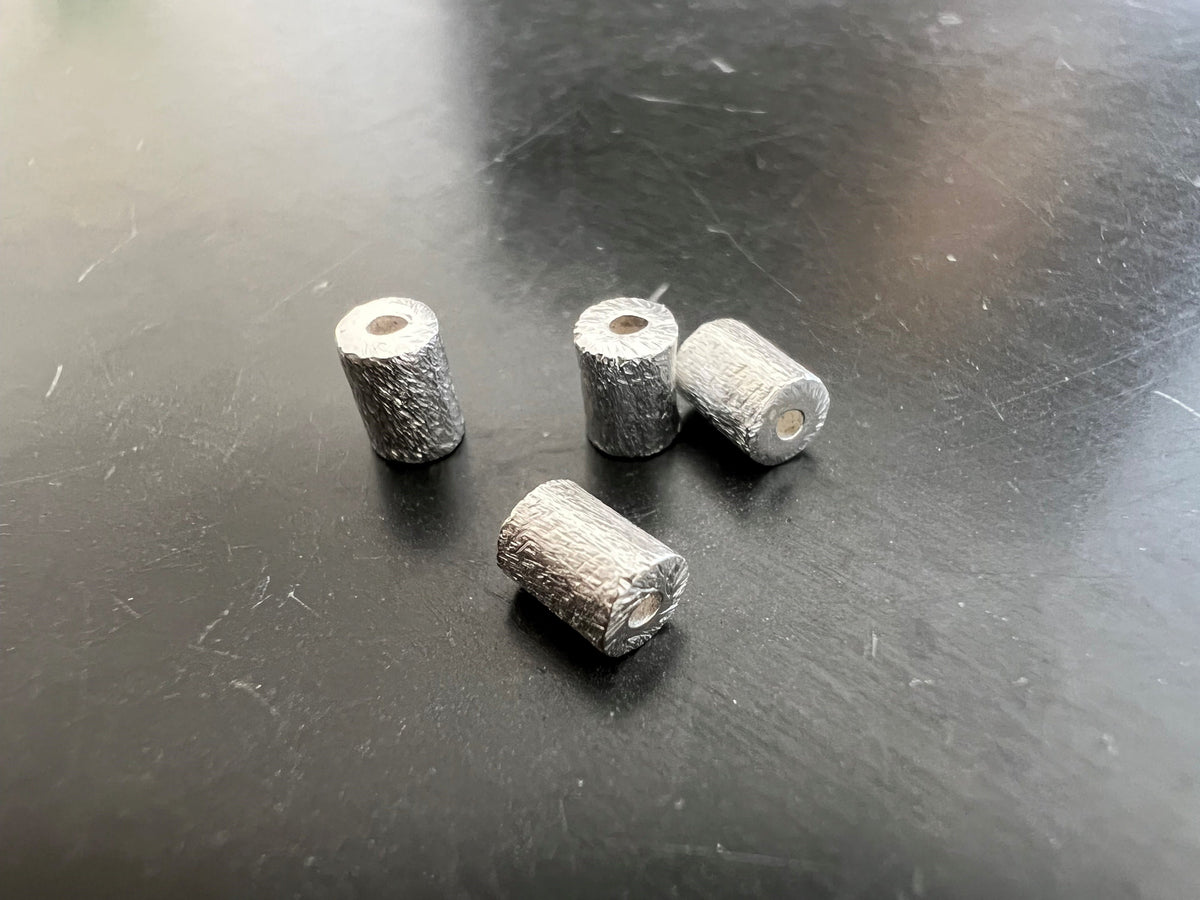 Zylinder / Walze, 925-Silber, gebürstet, 4,5 × 3,5 mm | B49