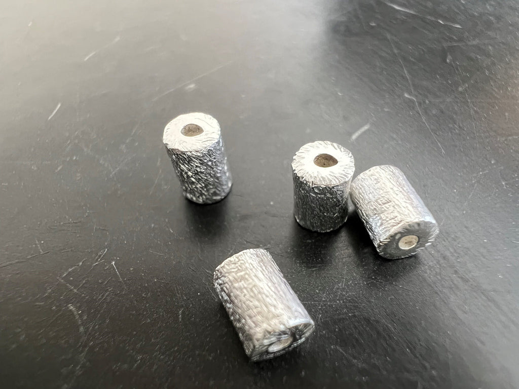 Cylinder / roller, 925 silver, brushed, 4.5 × 3.5 mm | B49