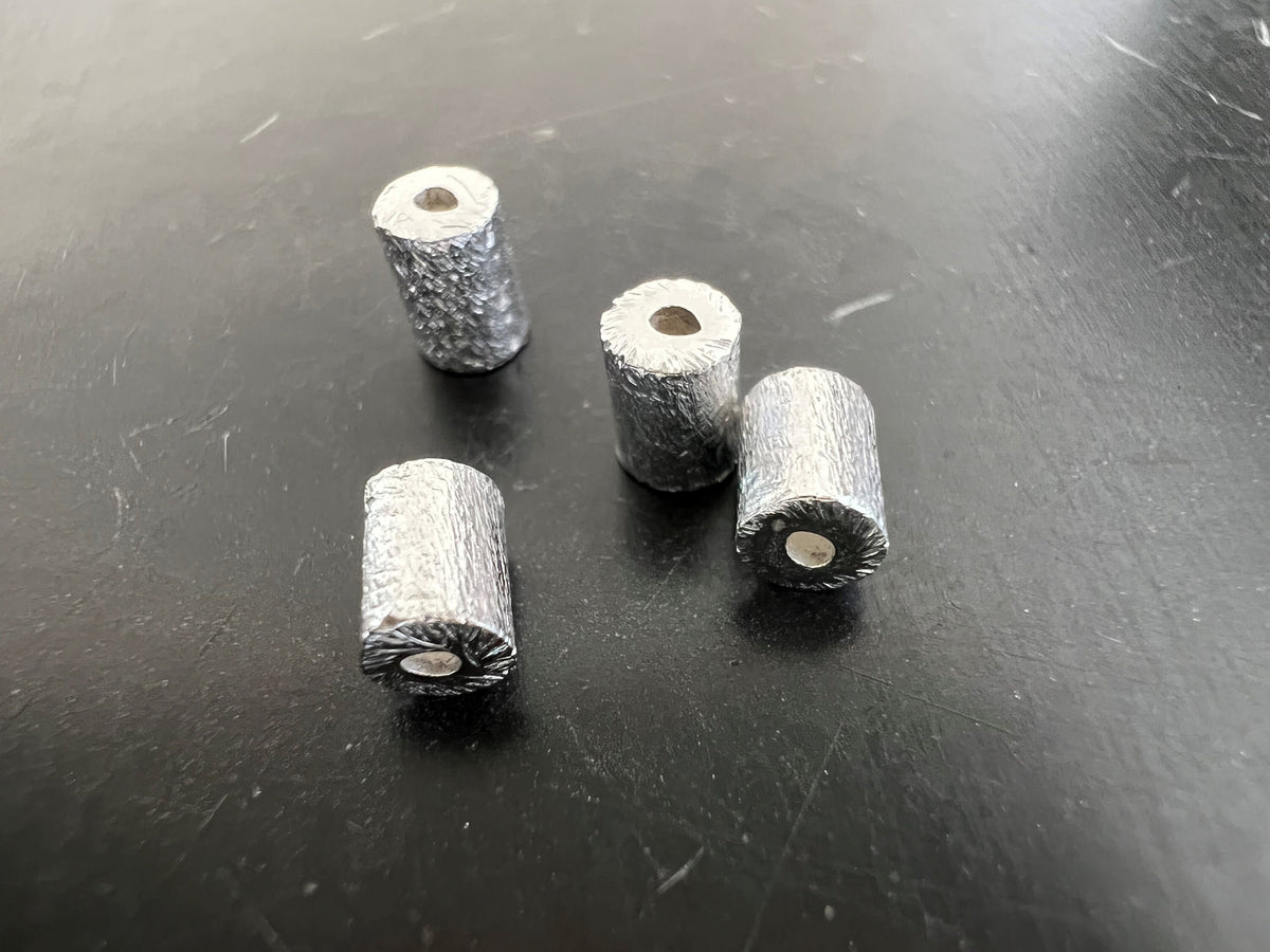 Zylinder / Walze, 925-Silber, gebürstet, 4,5 × 3,5 mm | B49