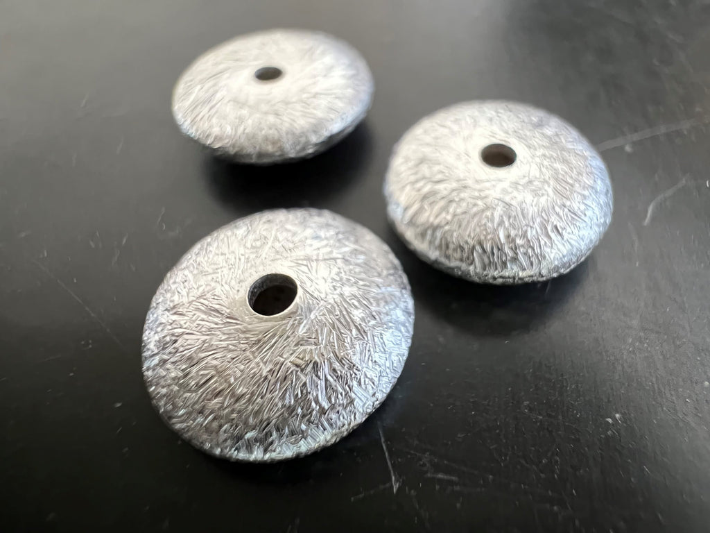 Lens, 925 silver, brushed, 8 × 4 mm & 10 × 4 mm