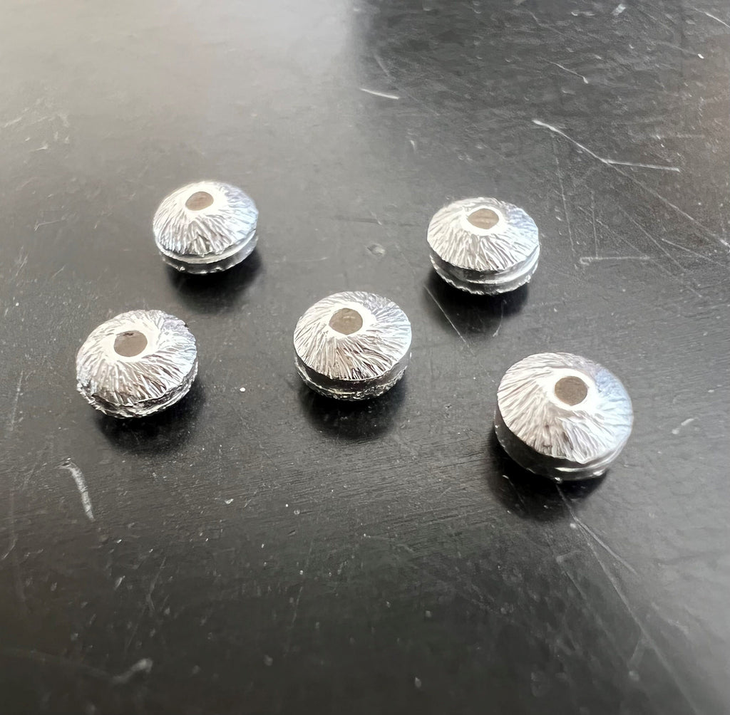 Linsen, 925-Silber, gebürstet, 4 × 2,5 mm | B48